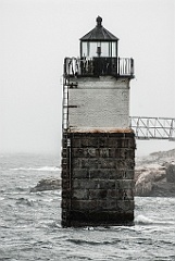 Tower of Ram Island Light in Stormy Weather